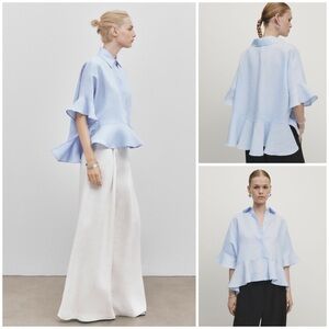 Massimo Dutti ~ Peplum Linen Shirt